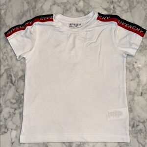 Givenchy Kids White Tee with Red and Black Trim 4Y